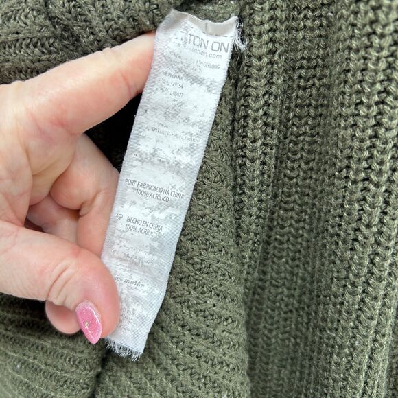 Vtg COTTON-ON Sweater Women's XS Green Knit Large Open Back Cut Out Long Sleeve - Picture 7 of 9